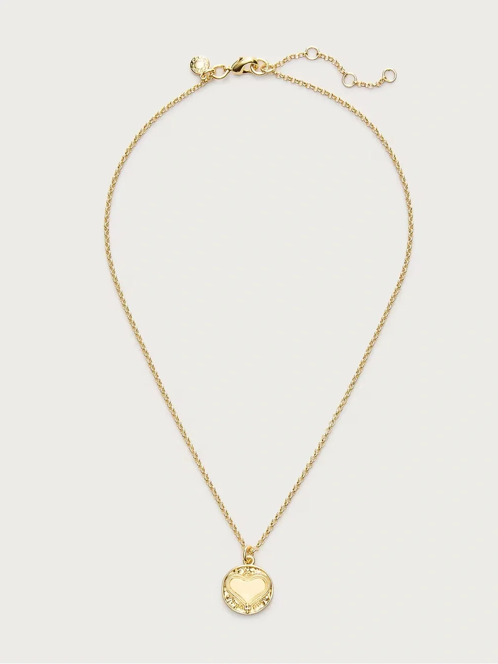 J. Crew Gold Heart Medallion Pendant Necklace